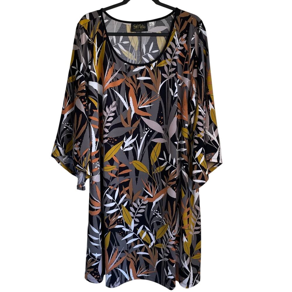 Bob Mackie Wearable Art Dress Sz 1X Tropical Floral Paradise Stretch Pullover